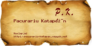 Pacurariu Katapán névjegykártya